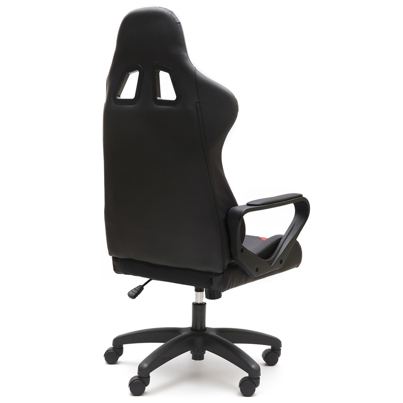 Silla Gaming CASIO, Mecanismo Basculante, con Cojines Lumbar y Cervical, en Piel Negro y Rojo