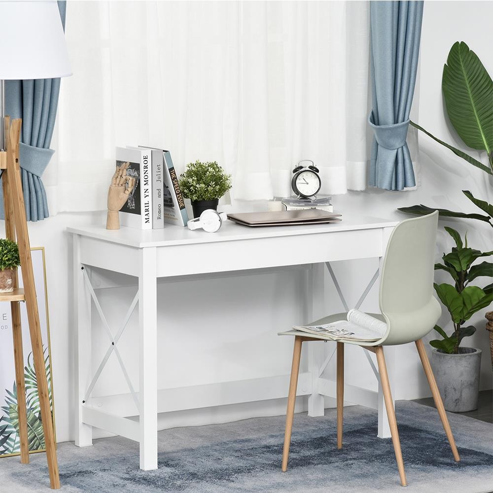 Mesa para Ordenador PETER, 105x50x76 cm, en Madera color Blanco