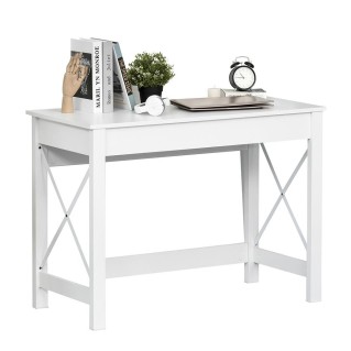 Mesa de escritorio PETER, 105x50x76 cm, en Madera color Blanco 2