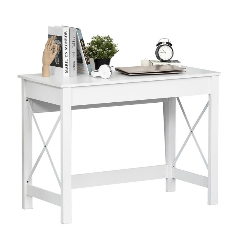 Mesa de escritorio PETER, 105x50x76 cm, en Madera color Blanco