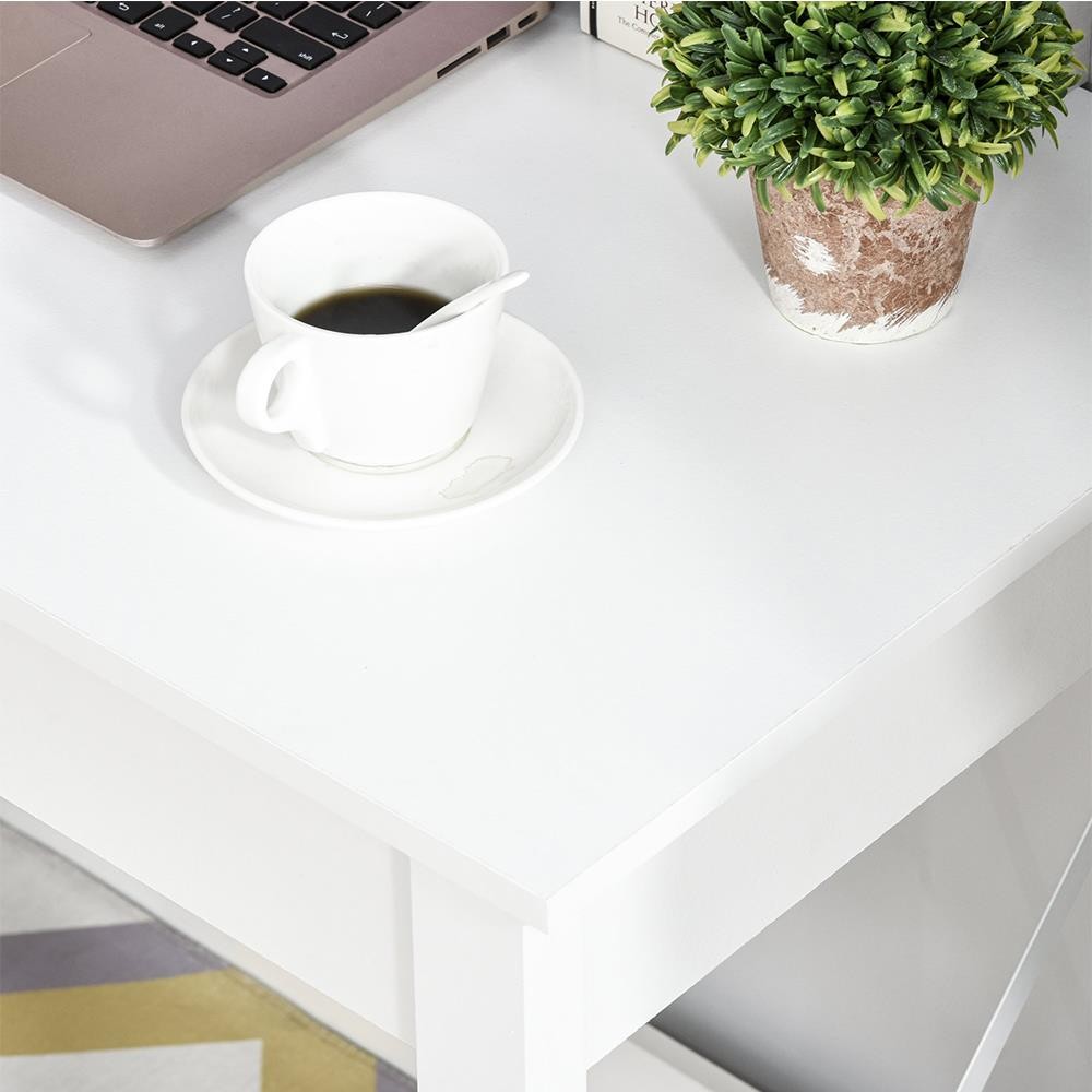 Mesa para Ordenador PETER, 105x50x76 cm, en Madera color Blanco