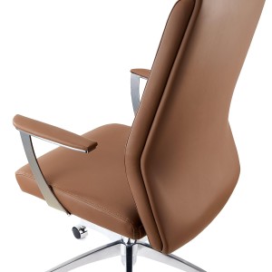 Sillón de oficina NOVAK, brazos de diseño, en piel gris claro