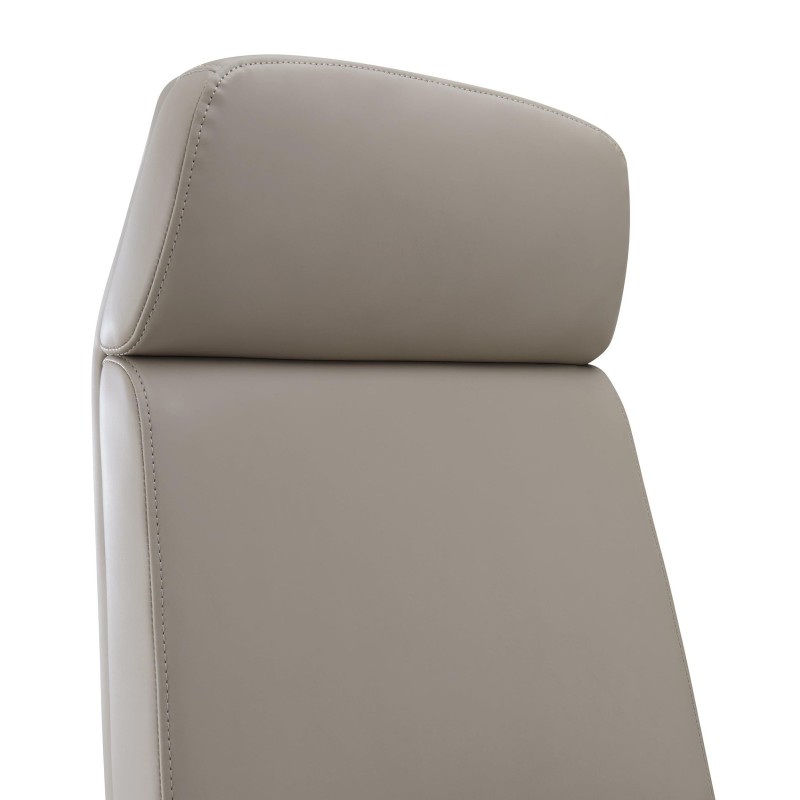 Sillón de oficina NOVAK, brazos de diseño, en piel gris claro