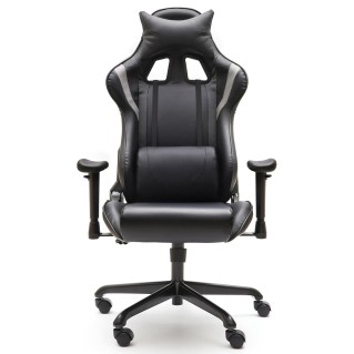 Silla Gaming ORION en Piel Negra y Gris 2
