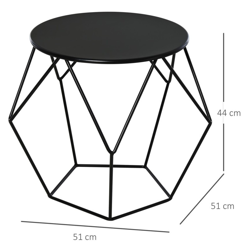 Mesa Auxiliar TROPI, estilo Nórdico Minimalista, color Negro