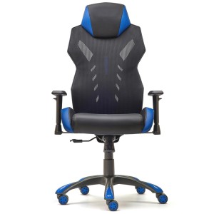 Silla Gaming ESCORPIO en Malla Transpirable y Piel Negra y Azul