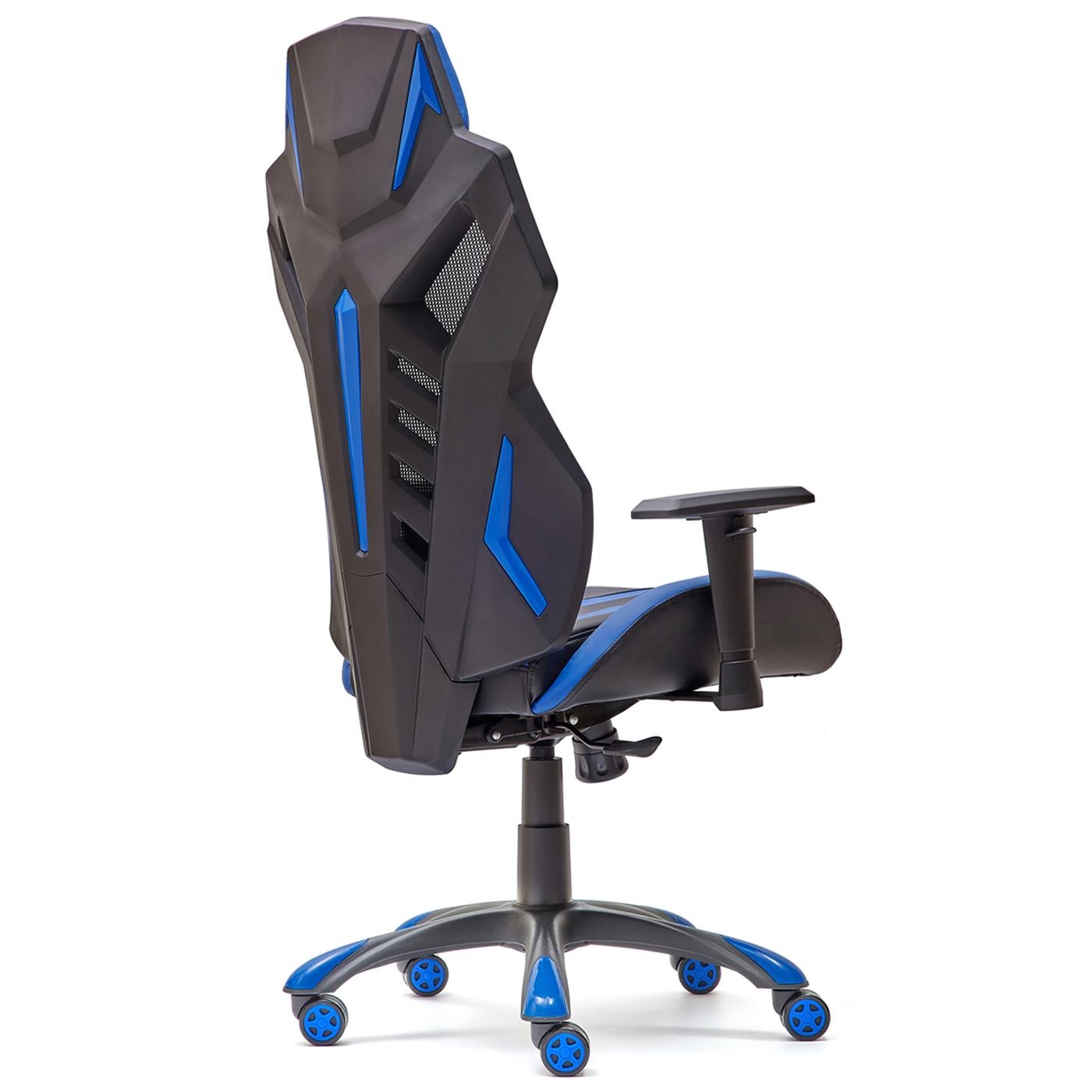 Silla Gaming ESCORPIO, Mecanismo Sincronizado, en Malla Transpirable y Piel, Negra y Azul