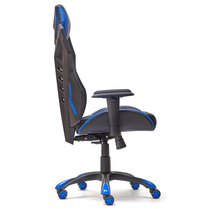 Silla Gaming ESCORPIO en Malla Transpirable y Piel Negra y Azul