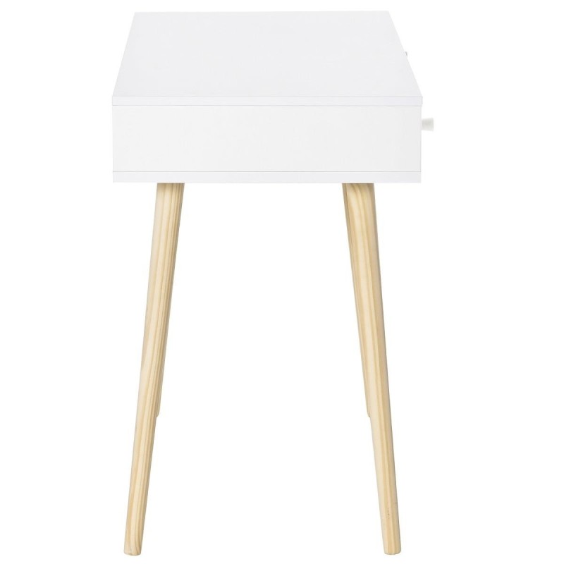 Mesa para Ordenador KOLORS, 100x48x76,5 cm, en Madera color Blanco, Rosa y Gris