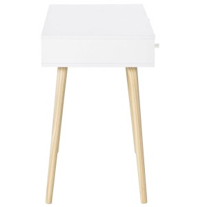 Mesa para Ordenador KOLORS, 100x48x76,5 cm, en Madera color Blanco, Rosa y Gris