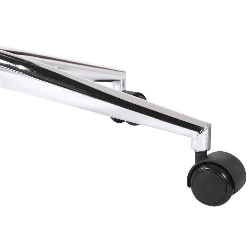 Silla de Oficina BOMBAI en Madera color Nogal y Piel Negra