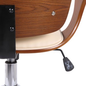 Silla de Oficina BOMBAI en Madera color Nogal y Piel Negra