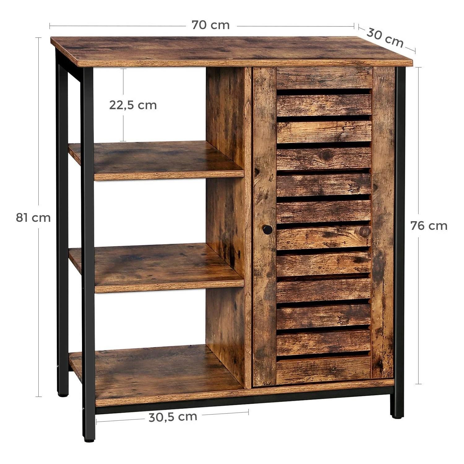 Armario GEMINI, 70x81x30 cm, Estilo Industrial, en Metal y Madera, Color Marrón