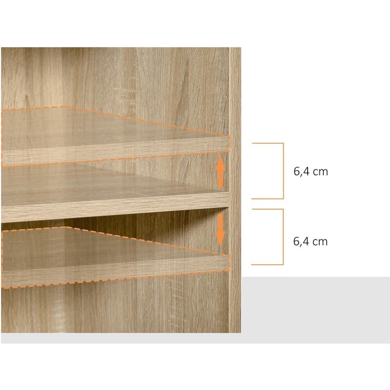 Armario Multiusos UDINE, Amplio almacenamiento, 72x80x40cm, en Madera color Roble
