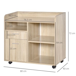 Armario Multiusos UDINE, Amplio almacenamiento, 72x80x40cm, en Madera color Roble