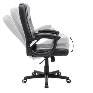 Sillón de oficina DIPLO en Piel color Negro 2
