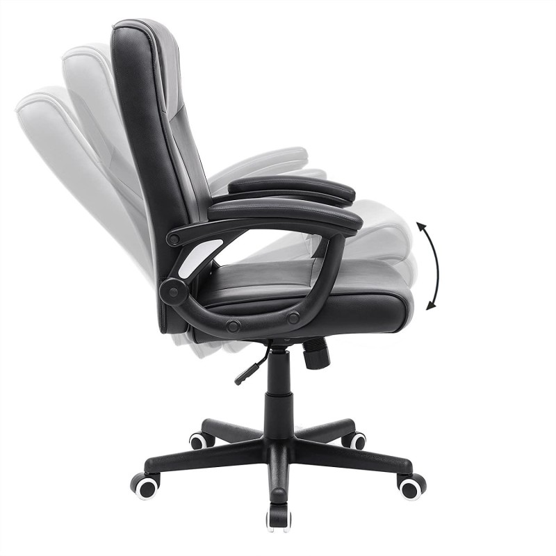 Sillón de oficina DIPLO en Piel color Negro