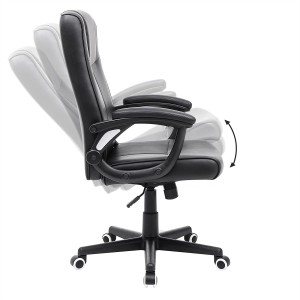 Sillón de oficina DIPLO en Piel color Negro