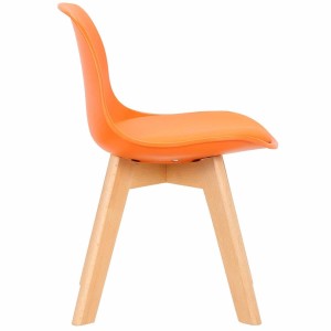 Silla infantil LYNA, Patas de Madera, en Piel color Negro