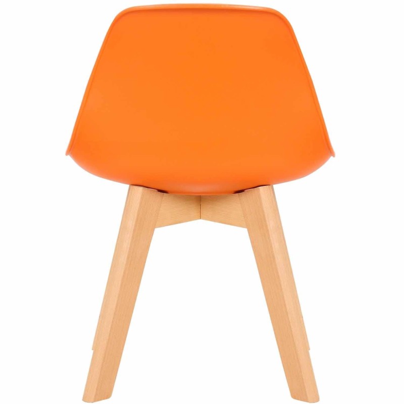 Silla infantil LYNA, Patas de Madera, en Piel color Negro