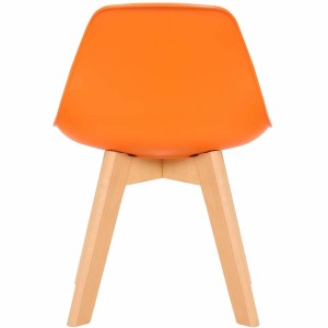 Silla infantil LYNA, Patas de Madera, en Piel color Negro