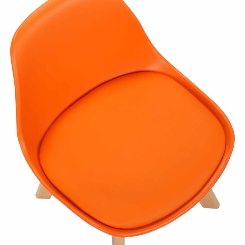 Silla infantil LYNA, Patas de Madera, en Piel color Negro
