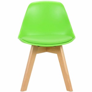 Silla infantil LYNA, Patas de Madera, en Piel color Negro