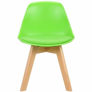 Silla infantil LYNA, Patas de Madera, en Piel color Negro