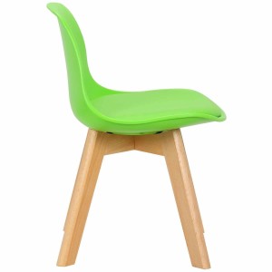 Silla infantil LYNA, Patas de Madera, en Piel color Negro