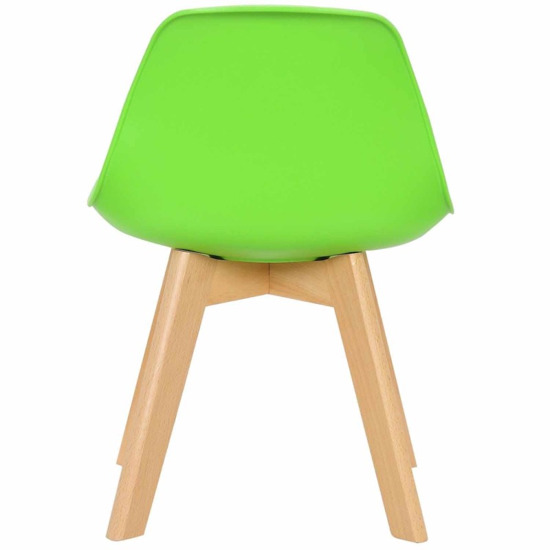 Silla infantil LYNA, Patas de Madera, en Piel color Negro