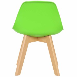Silla infantil LYNA, Patas de Madera, en Piel color Negro