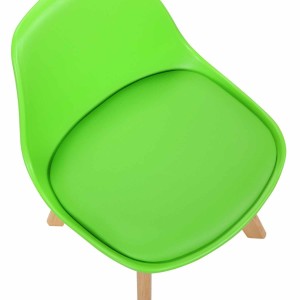 Silla infantil LYNA, Patas de Madera, en Piel color Negro