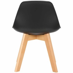 Silla infantil LYNA, Patas de Madera, en Piel color Negro