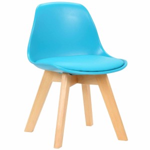 Silla infantil LYNA, Patas de Madera, en Piel color Negro