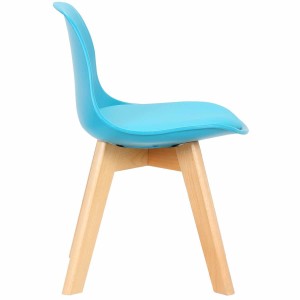 Silla infantil LYNA, Patas de Madera, en Piel color Negro