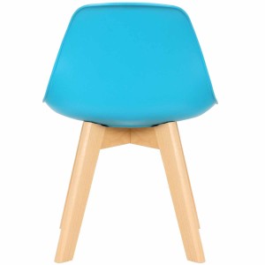 Silla infantil LYNA, Patas de Madera, en Piel color Negro