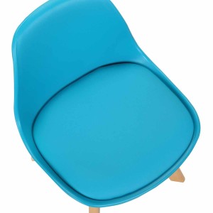 Silla infantil LYNA, Patas de Madera, en Piel color Negro