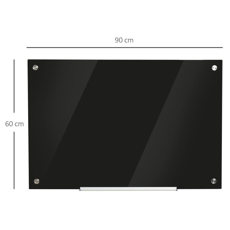 Pizarra Magnética ETNA, Dimensiones 90x60X0,45 cm, Apta para colgar en Pared, Color Negro