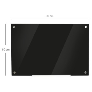 Pizarra Magnética ETNA, Dimensiones 90x60X0,45 cm, Apta para colgar en Pared, Color Negro