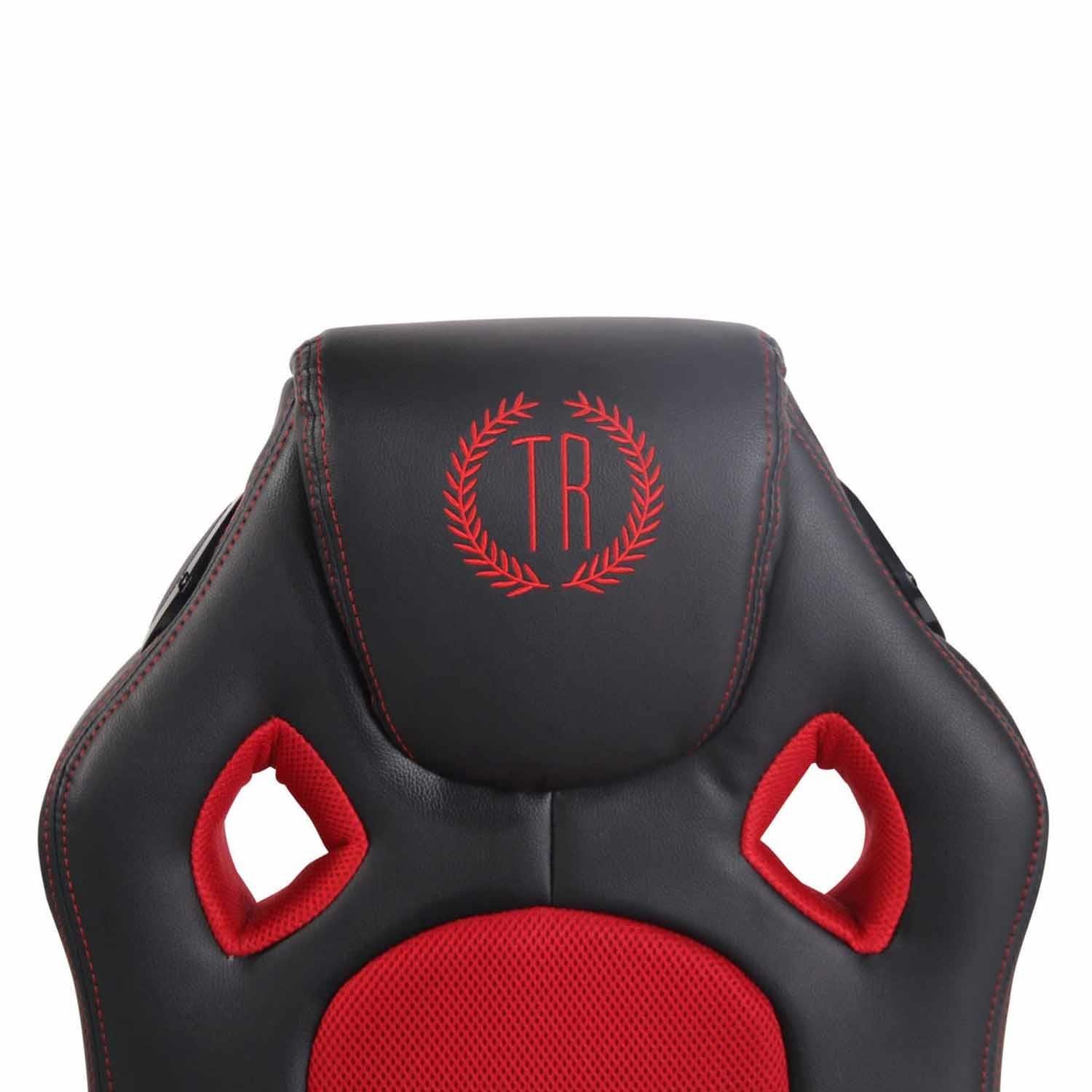 Silla Gaming TAUKEN, Altavoces Integrados, Bluetooth, USB, en Piel y Malla Negro/Azul