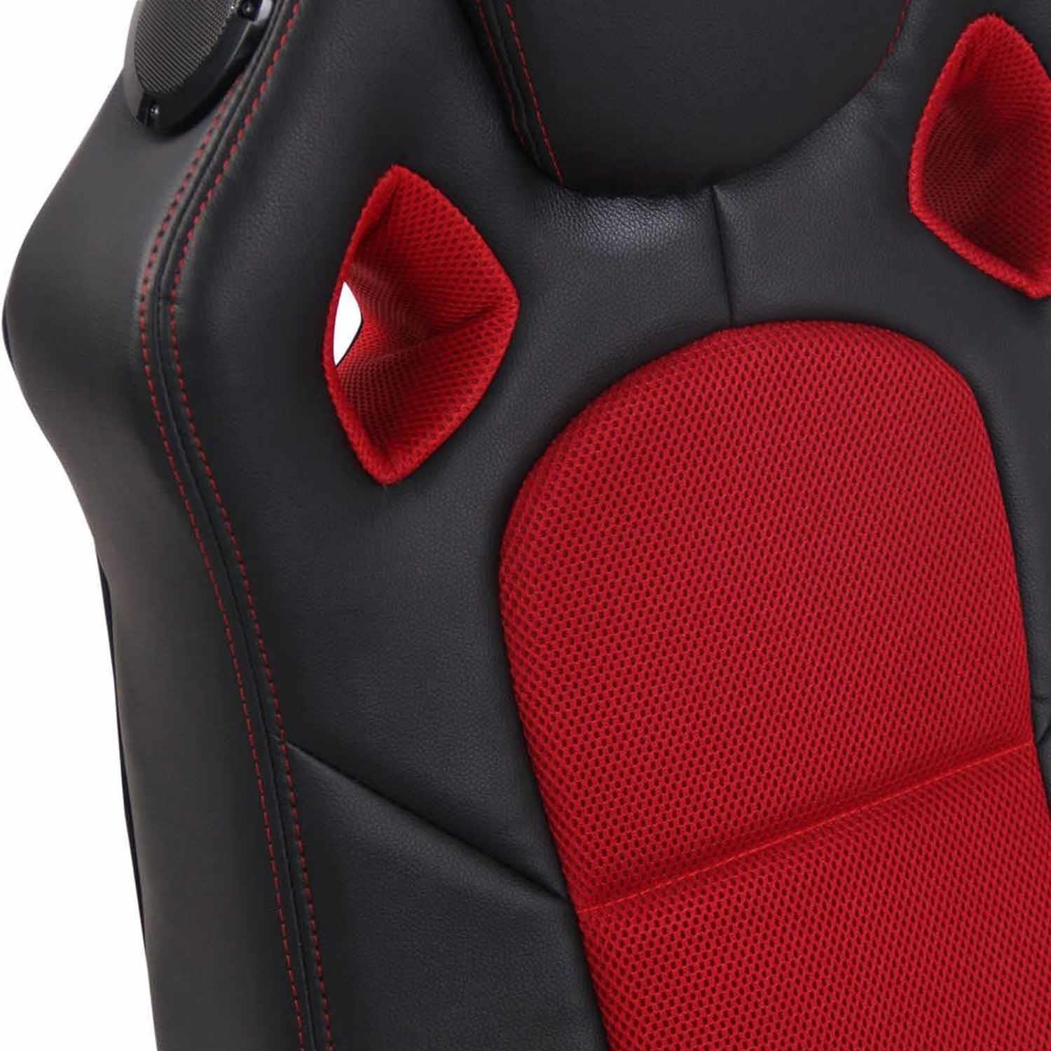 Silla Gaming TAUKEN, Altavoces Integrados, Bluetooth, USB, en Piel y Malla Negro/Azul