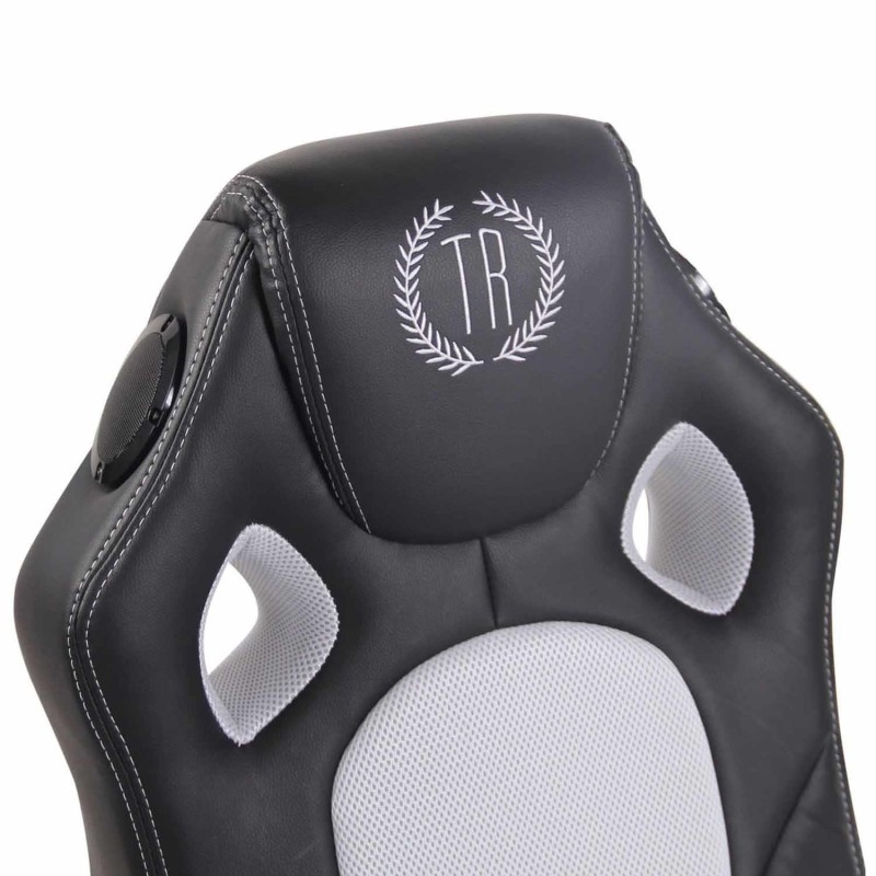 Silla Gaming TAUKEN en Piel y Malla Negro/Azul