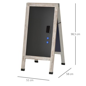 Pizarra MILEY, Dimensiones 51x58X98,5 cm, Plegable, Color Negro