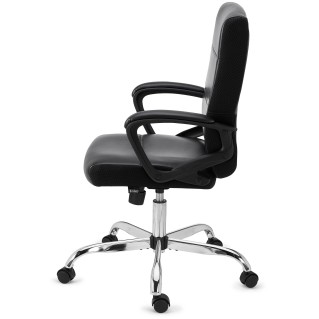 Sillón de oficina CONTE, cómodo y resistente, en piel negra 2