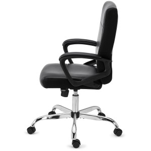 Sillón de oficina CONTE, cómodo y resistente, en piel negra