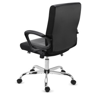 Sillón de oficina CONTE, cómodo y resistente, en piel negra 2