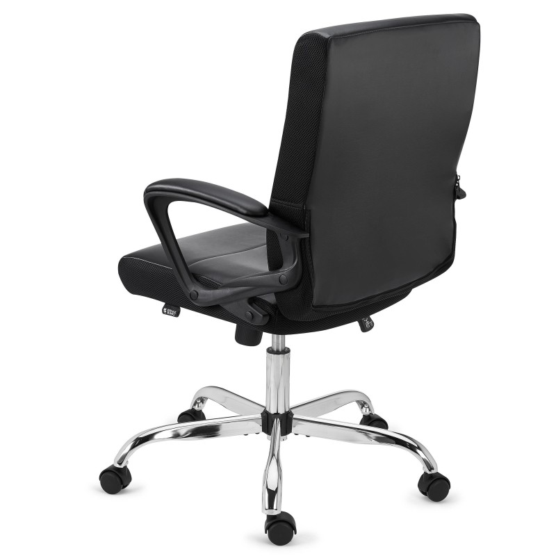 Sillón de oficina CONTE, cómodo y resistente, en piel negra