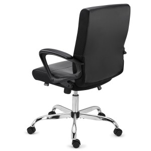 Sillón de oficina CONTE, cómodo y resistente, en piel negra