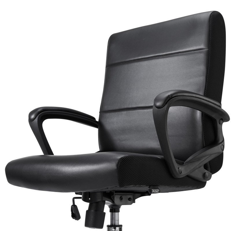 Sillón de oficina CONTE, cómodo y resistente, en piel negra