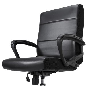 Sillón de oficina CONTE, cómodo y resistente, en piel negra